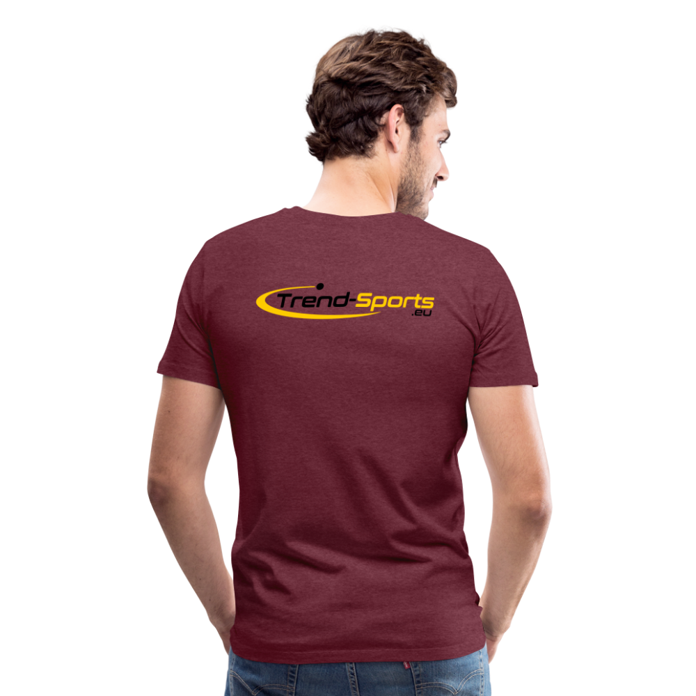 Männer Premium T-Shirt - Bordeauxrot meliert