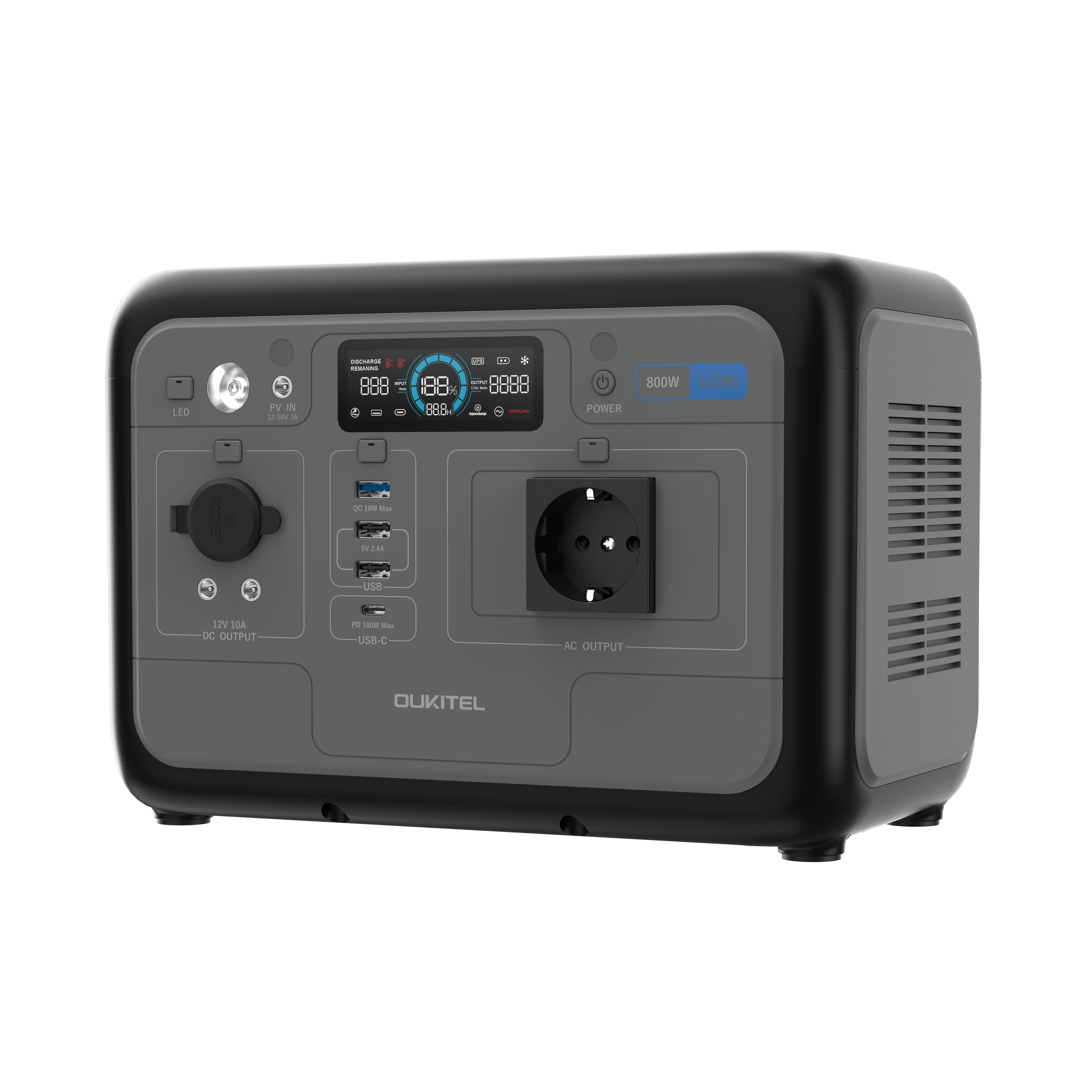 OUKITEL P800 Portable Power Station – 800 W | 512 Wh LiFePO4