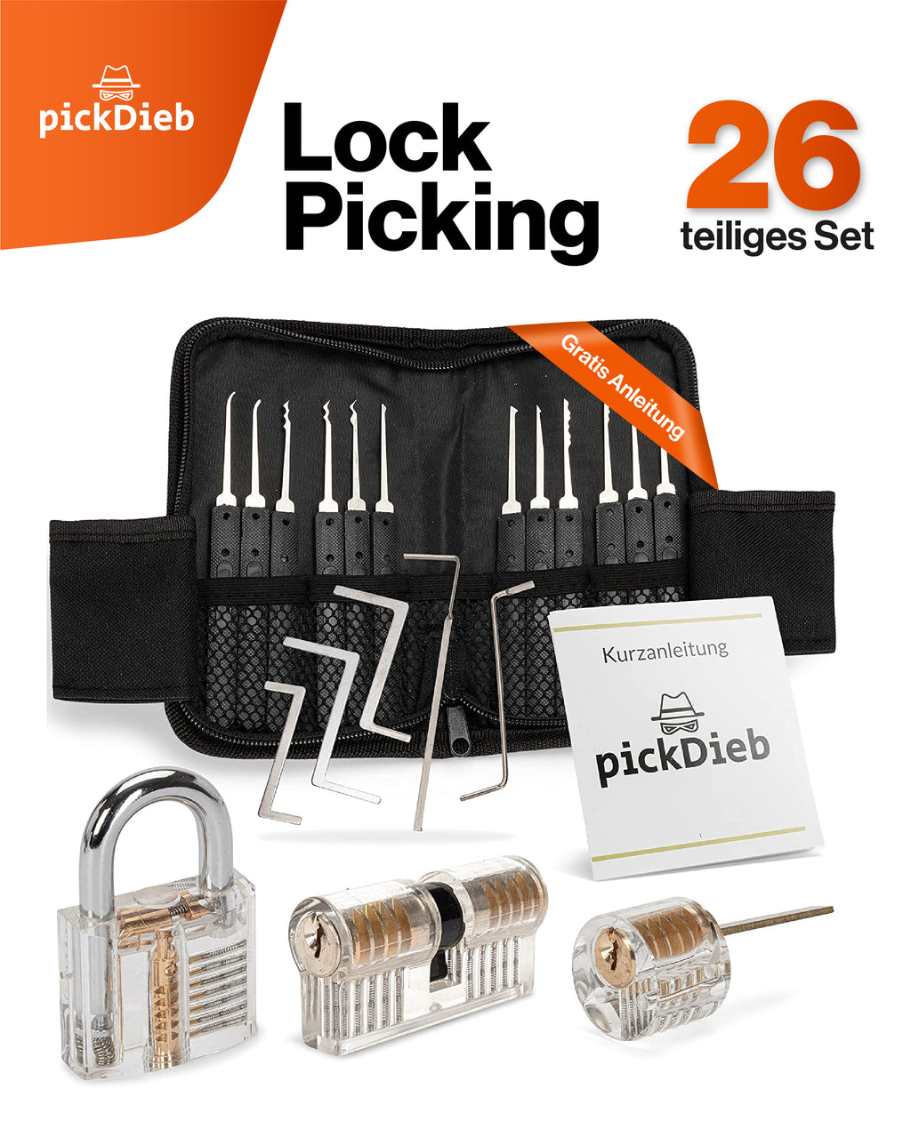 pickDieb Lockpicking-Set – 26-teilig
