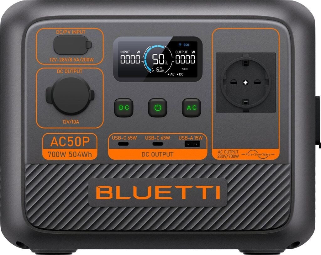 BLUETTI AC50P Tragbare Powerstation 504Wh 700W LiFePO4