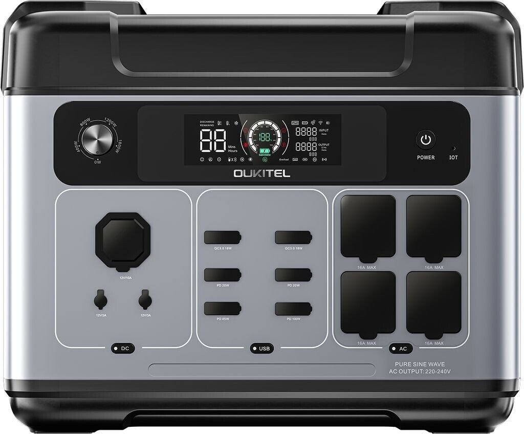 OUKITEL P2001E PLUS Portable Power Station – 2400 W | 2048 Wh LiFePO4