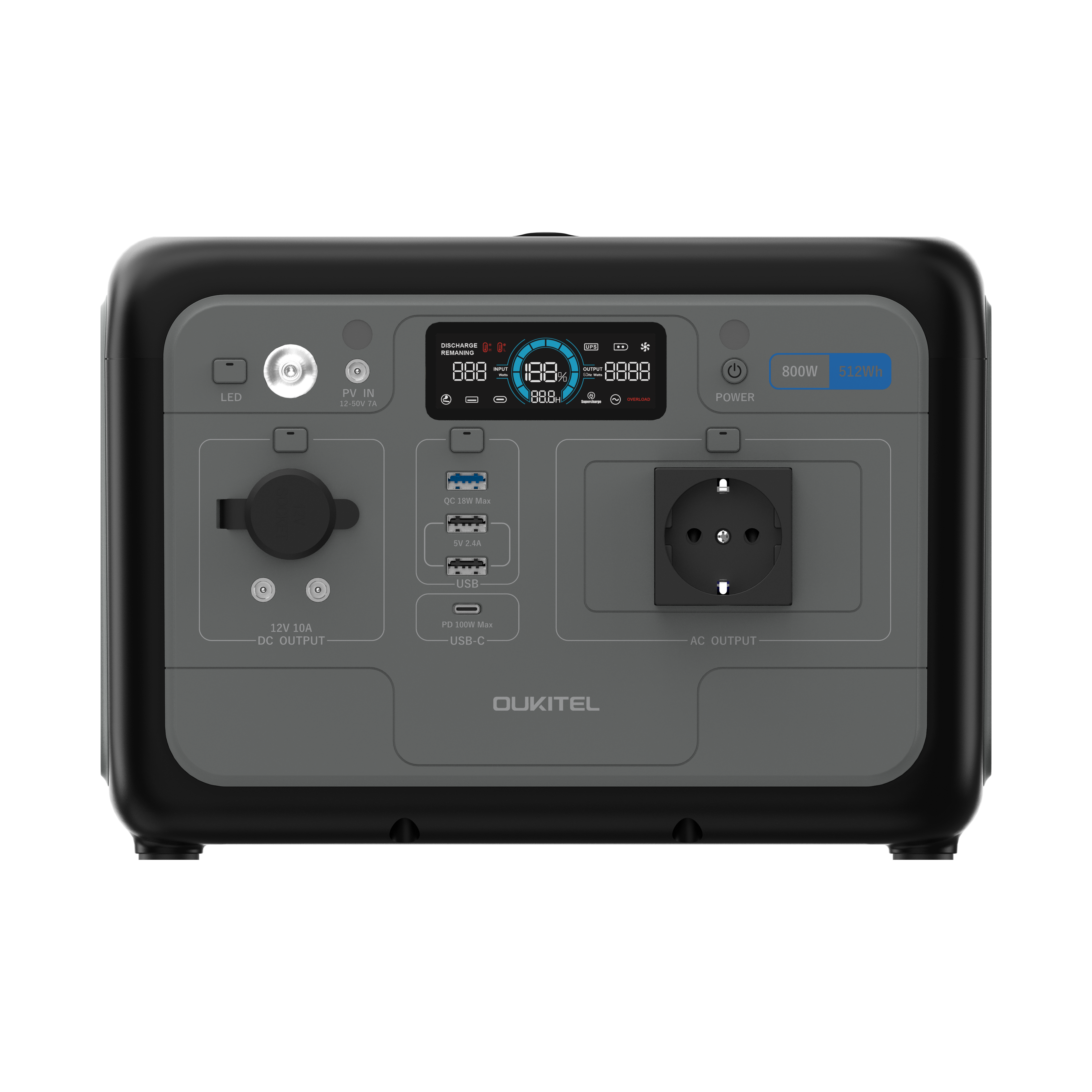 OUKITEL P800 Portable Power Station – 800 W | 512 Wh LiFePO4