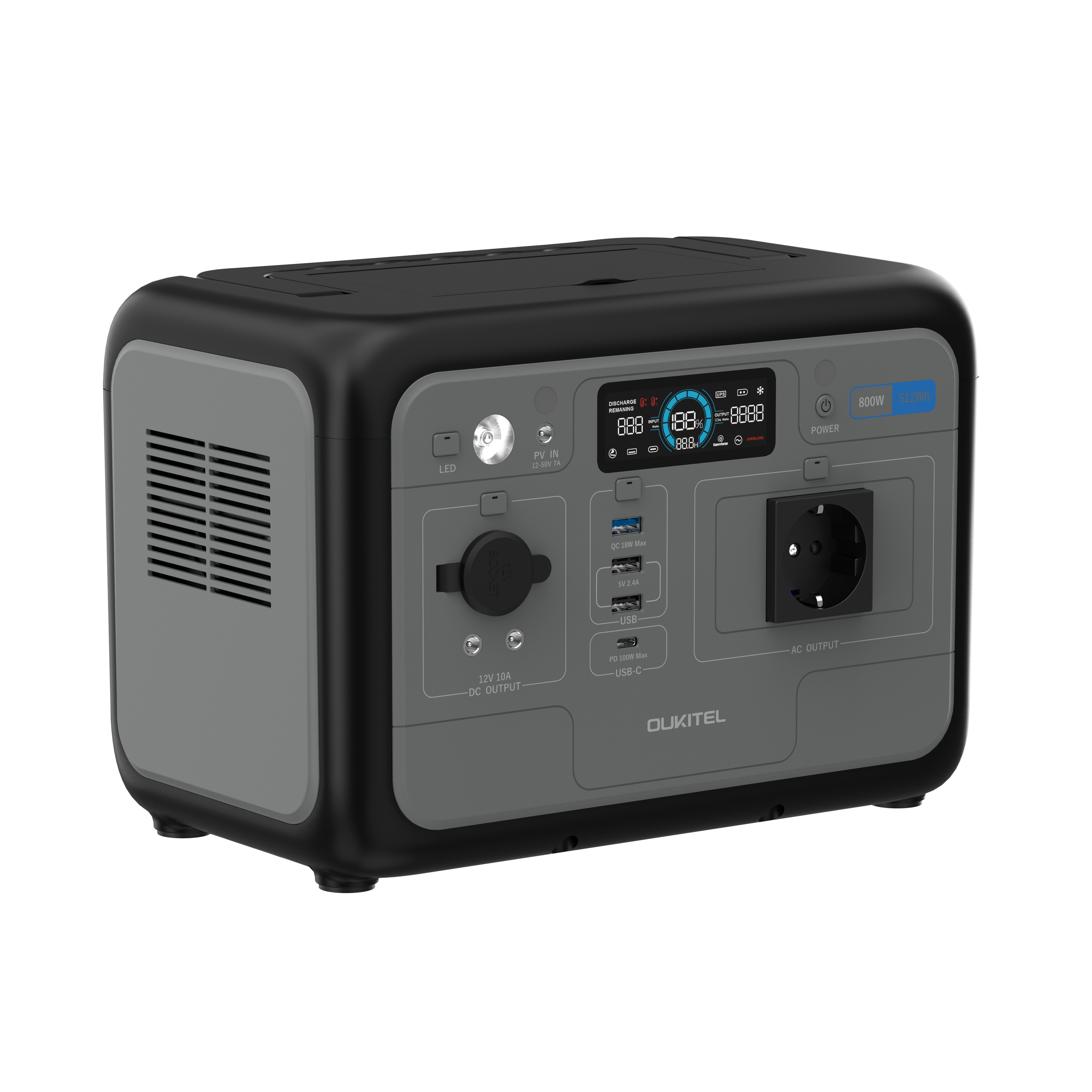 OUKITEL P800 Portable Power Station – 800 W | 512 Wh LiFePO4
