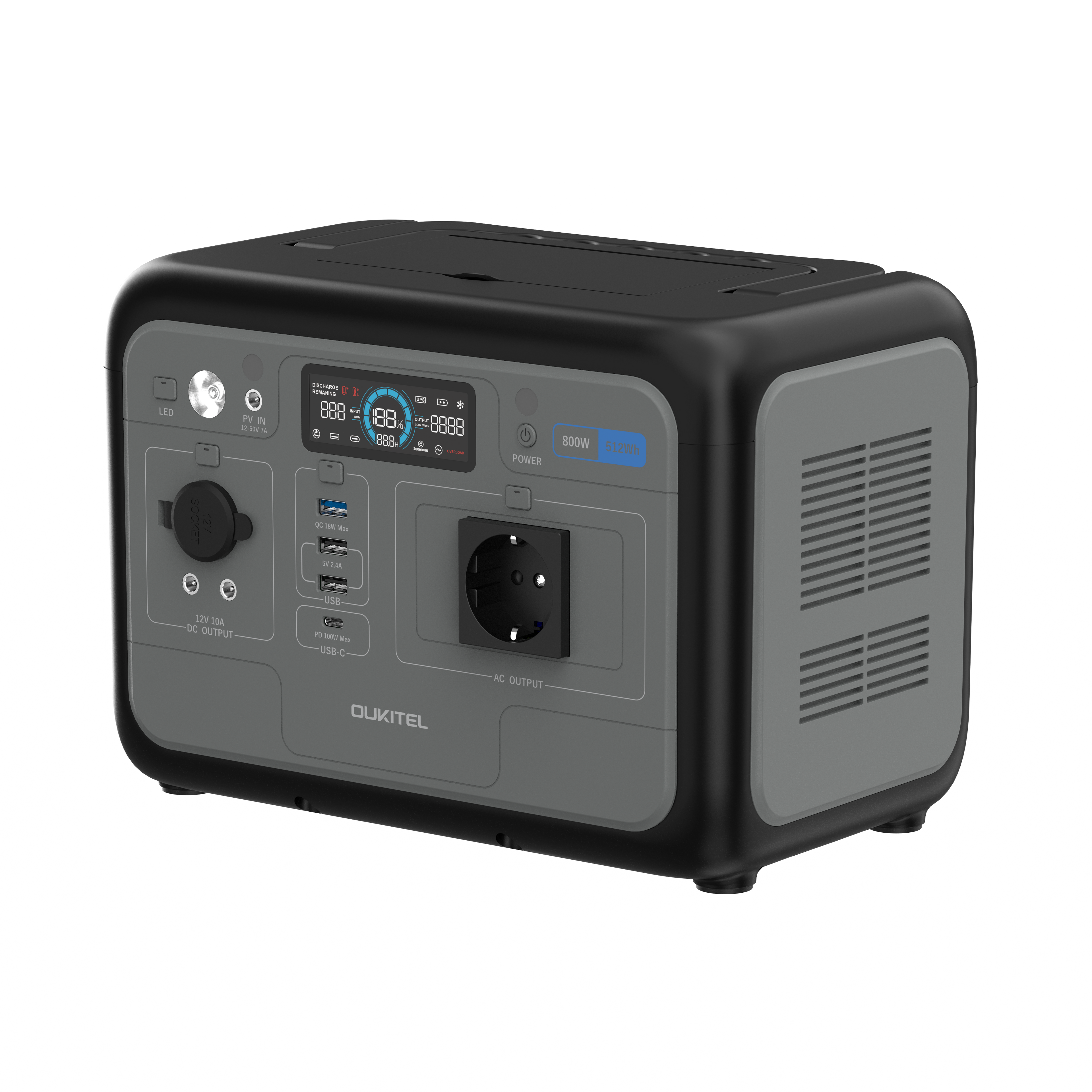 OUKITEL P800 Portable Power Station – 800 W | 512 Wh LiFePO4