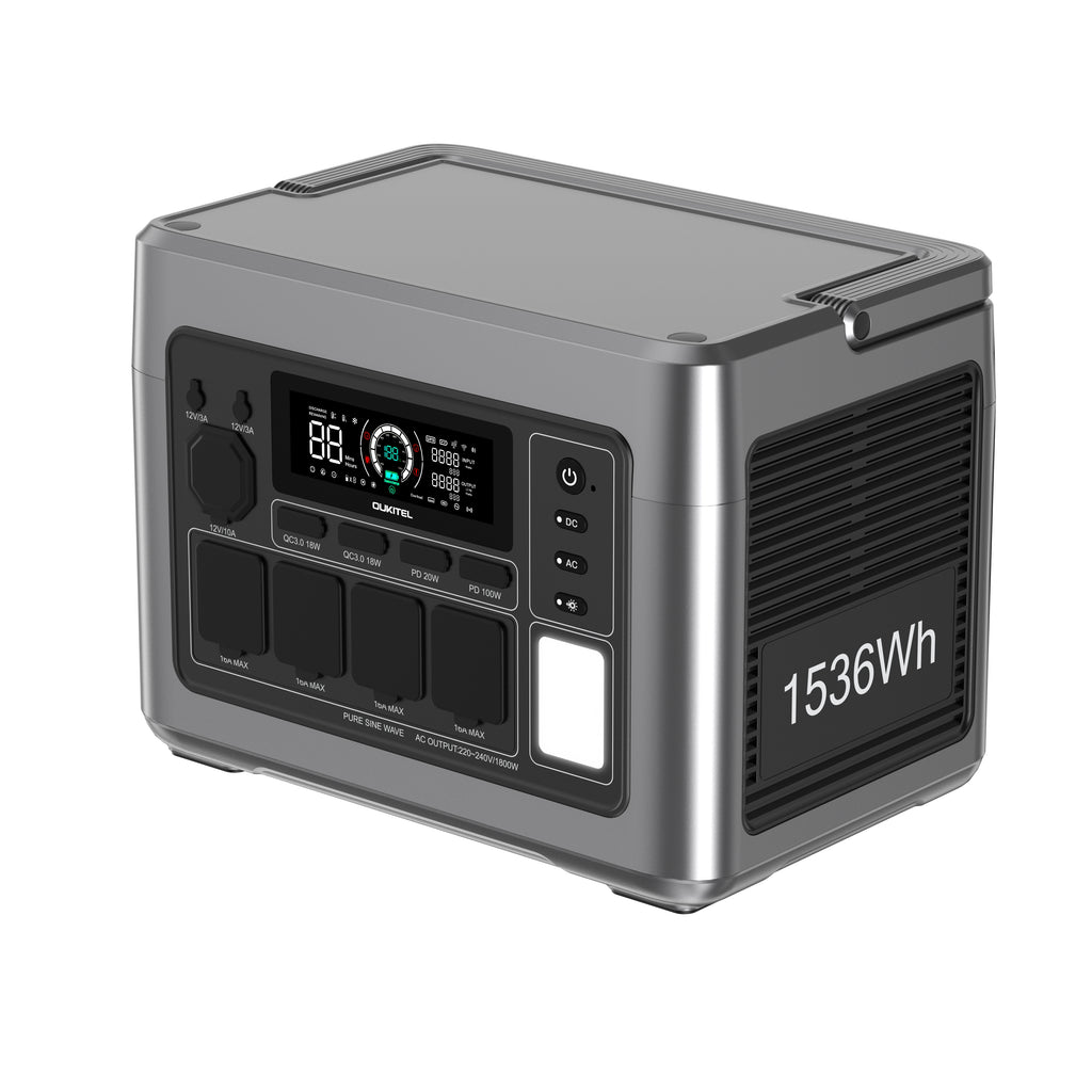 OUKITEL P1500 PLUS Portable Power Station – 1800 W | 1536 Wh LiFePO4