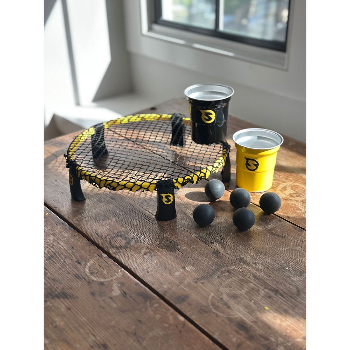 SpikePong Set – Mini Spikeball Tischspiel für 1-gegen-1 Duelle, kompakt & überall spielbar