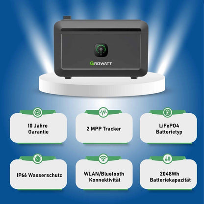 Growatt NOAH 2000 2kWh - Speicher für Balkonkraftwerk - 0% MWST (ANGEBOT GEMÄSS§12 ABS.3 USTG)