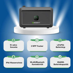 Growatt NOAH 2000 2kWh - Speicher für Balkonkraftwerk - 0% MWST (ANGEBOT GEMÄSS§12 ABS.3 USTG)