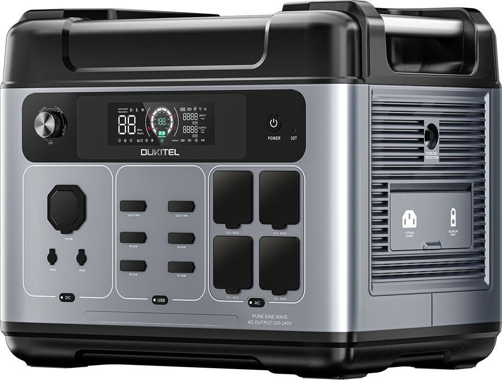 OUKITEL P2001E PLUS Portable Power Station – 2400 W | 2048 Wh LiFePO4